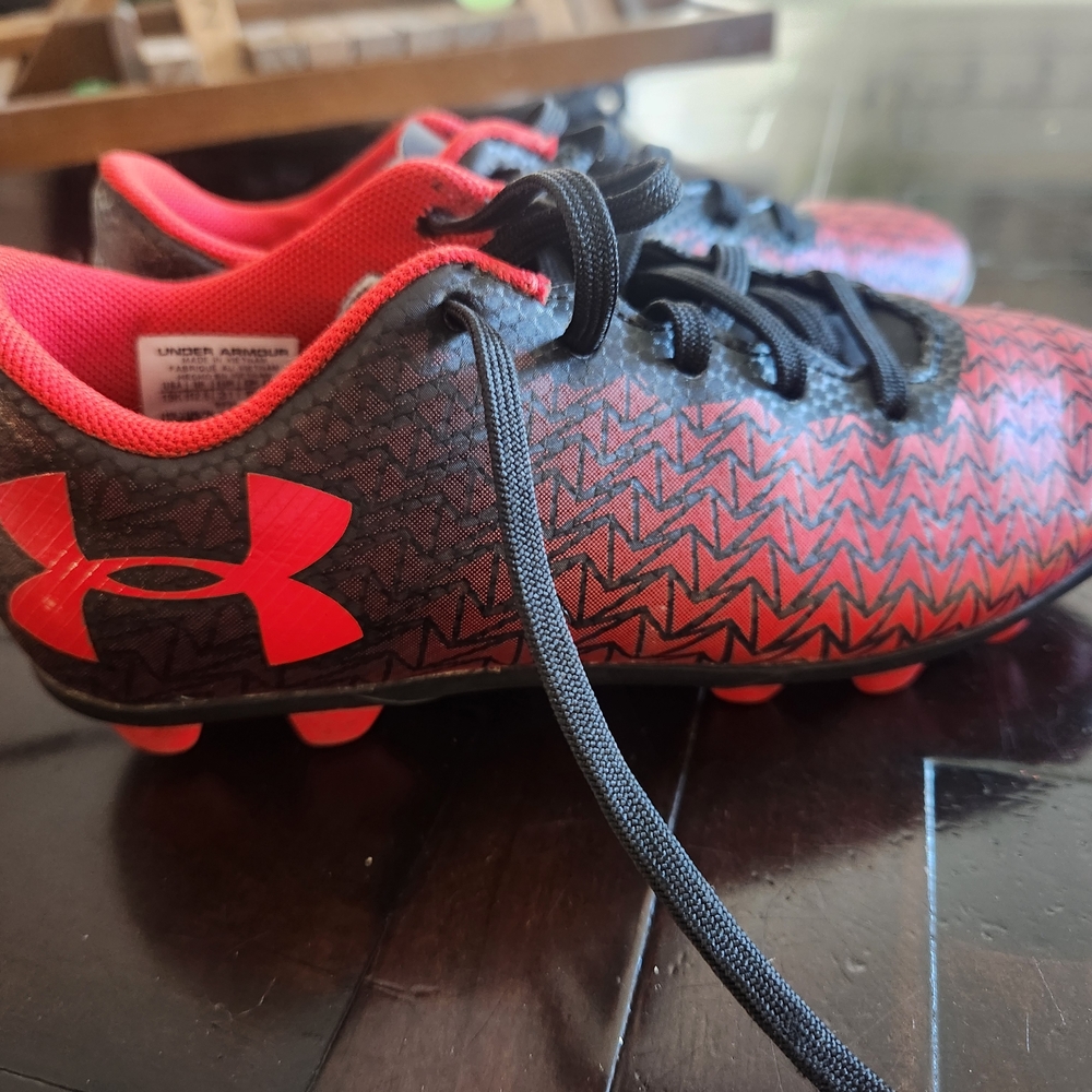 Under Armour Kids' Black and Red Sneakers